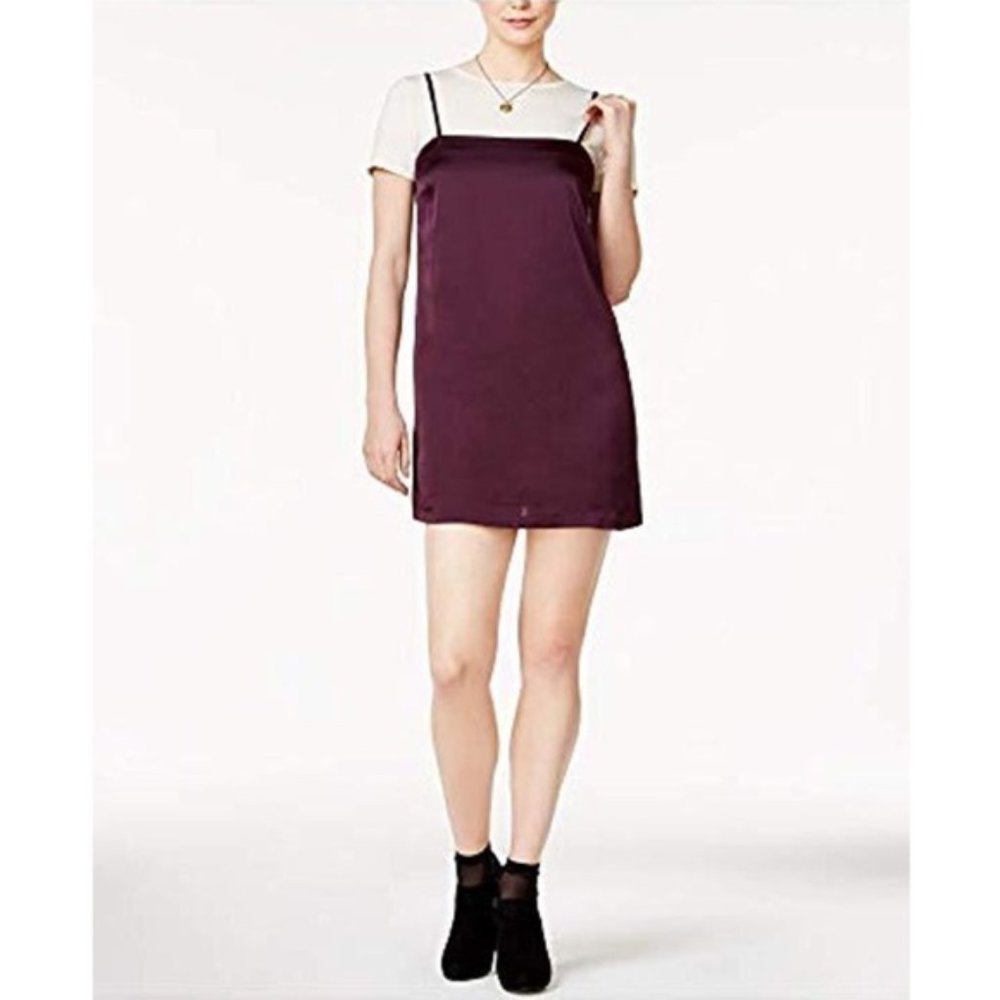 Kensie Plum Satin Mini Slip Sleeveless Dress M